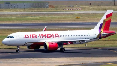 An Indore-bound Air India plane made an emergency landing in the national capital on Sunday after being airborne for over 30 minutes as the pilot received a fire indication" in the right engine of the aircraft.