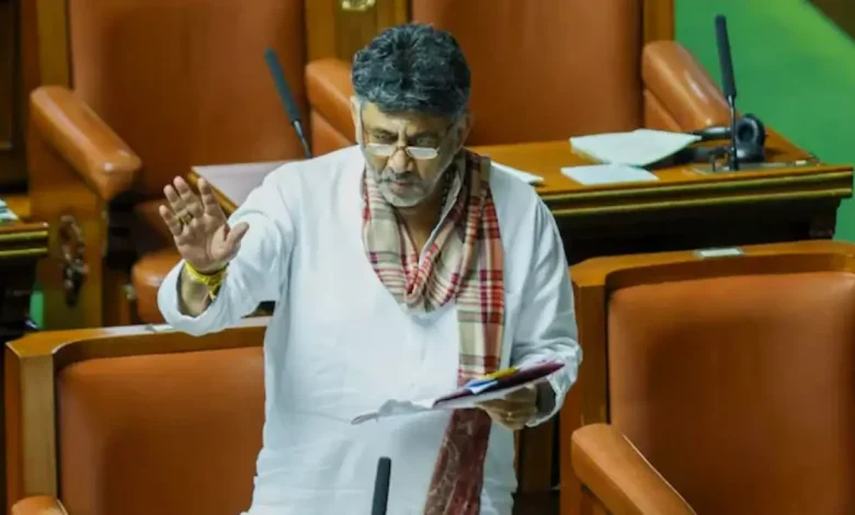 Karnataka Deputy Chief Minister DK Shivakumar triggered a stir in the Assembly when he invoked an RSS song.