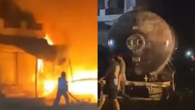 Seven people died and 15 sustained burn injuries after an LPG tanker exploded following a collision with a pickup vehicle near Mandiala Adda.