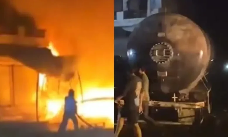 Seven people died and 15 sustained burn injuries after an LPG tanker exploded following a collision with a pickup vehicle near Mandiala Adda.