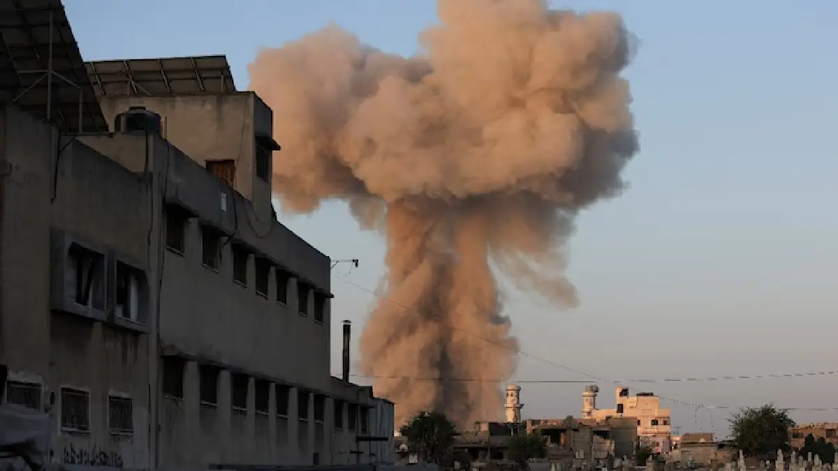 At least 15 people, including three journalists, were killed after an Israeli strike on Nasser Hospital in Gaza on Monday.