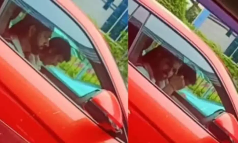 Rohit Sharma’s Lamborghini stuck in traffic.