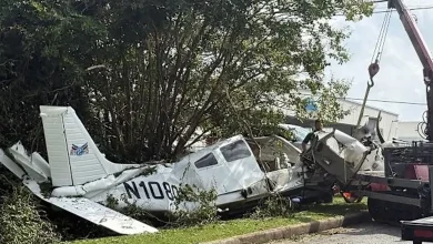 Two injured after small plane crashes near tarmac in Montana creating large fireball