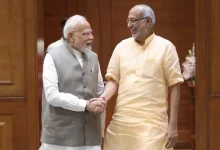 Prime Minister Narendra Modi met the NDA’s candidate for the Vice Presidential post, CP Radhakrishnan, in Delhi.
