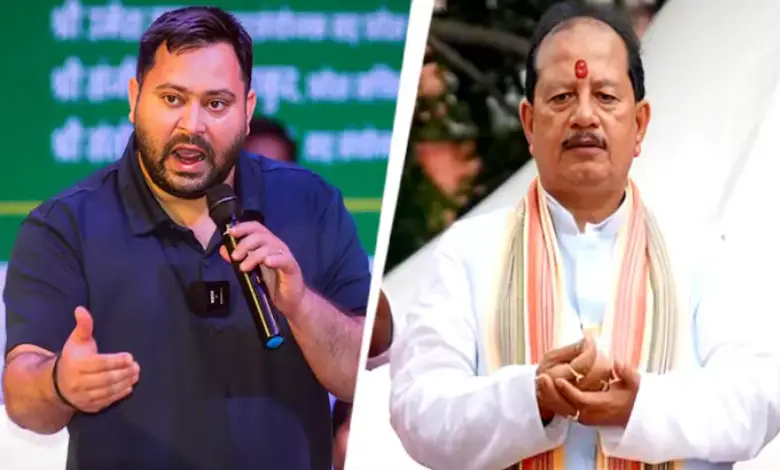 Tejashwi Yadav alleges Vijay Sinha holds 2 voter IDs from different constituencies.