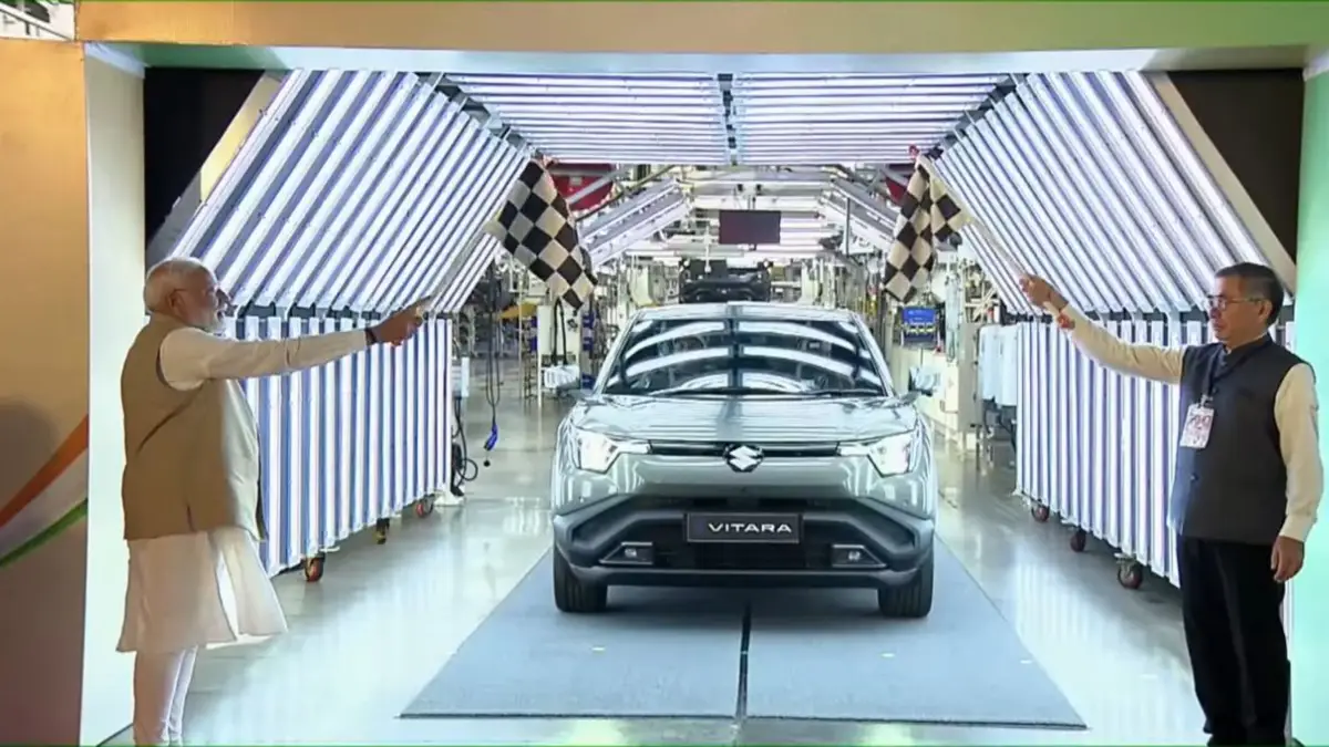 Prime Minister Narendra Modi on Tuesday inaugurated Suzuki Motor Plant’s localised production of hybrid battery electrodes.