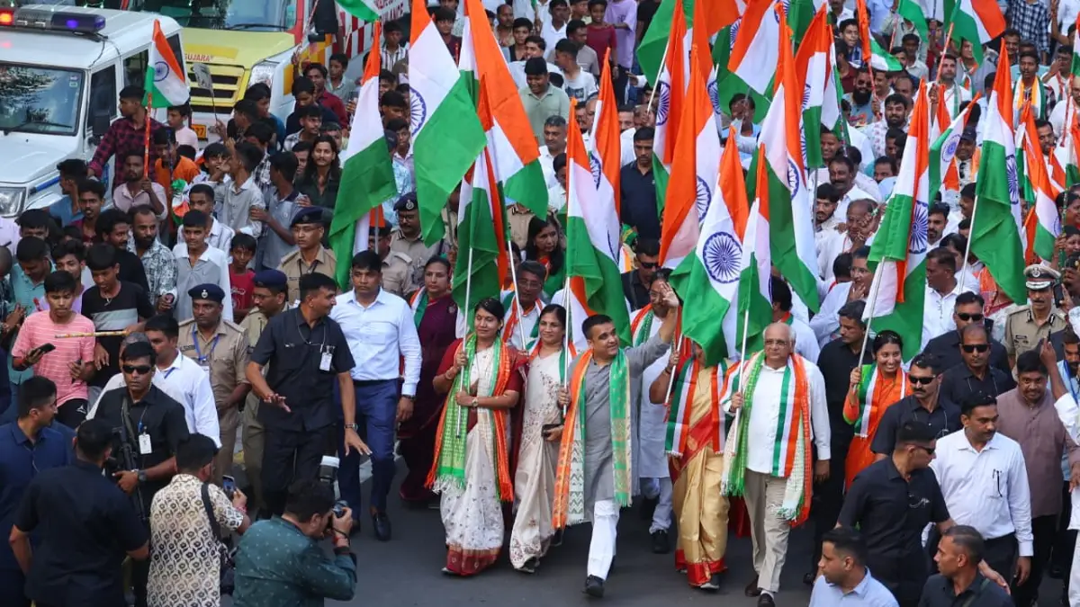 Grand 'Tiranga Padyatra': 30,000+ Join Massive Rally in Ahmedabad Led by Gujarat CM Bhupendra Patel