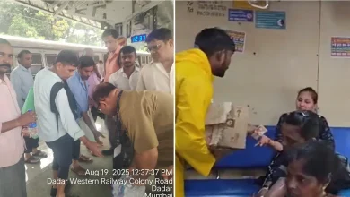 Mumbai Rain - WATCH VIDEO : BMC Teams Provides Food, Water, & Tea To Stranded Commuters At Railway Stations and Local Trains image: BMC