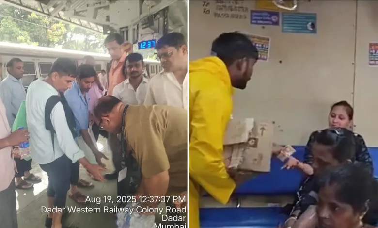 Mumbai Rain - WATCH VIDEO : BMC Teams Provides Food, Water, & Tea To Stranded Commuters At Railway Stations and Local Trains image: BMC