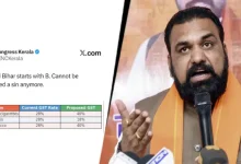 : The Congress on Friday sparked a political storm after its Kerala unit posted a controversial tweet drawing a parallel between Bihar and bidis, in an attempt to mock the BJP over recent GST reforms.