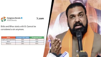 : The Congress on Friday sparked a political storm after its Kerala unit posted a controversial tweet drawing a parallel between Bihar and bidis, in an attempt to mock the BJP over recent GST reforms.