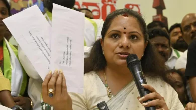 Telangana Jagruthi President K Kavitha on Wednesday handed over her resignation as MLC to the Speaker, a day after she was suspended from the party by her father and BRS chief K Chandrashekar Rao.