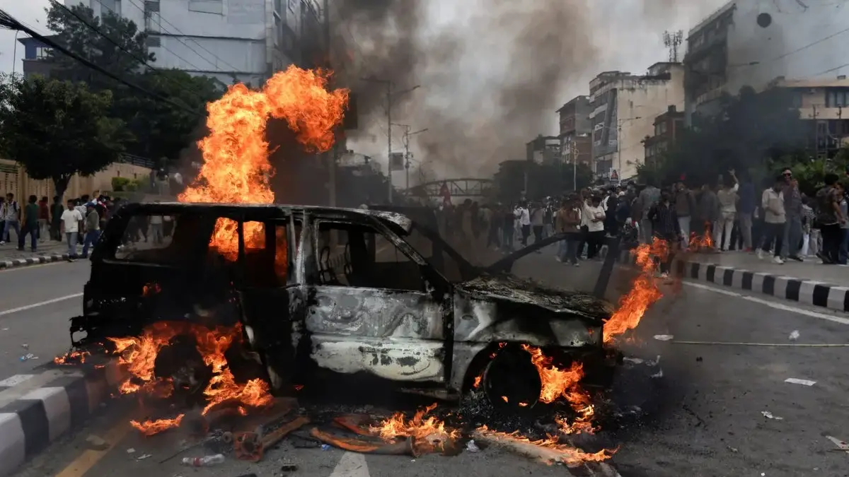Protesters in Nepal on Tuesday set fire to Prime Minister K P Sharma Oli’s private residence in Balkot.