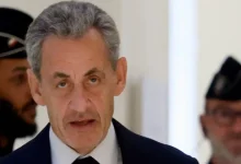 A Paris court sentenced former French President Nicolas Sarkozy to five years in prison on Thursday after finding him guilty on a key charge in his trial for alleged illegal campaign financing.
