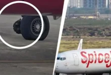 A SpiceJet Bombardier aircraft suffered a serious malfunction when one of its wheels fell off during take off at the Kandla airport.