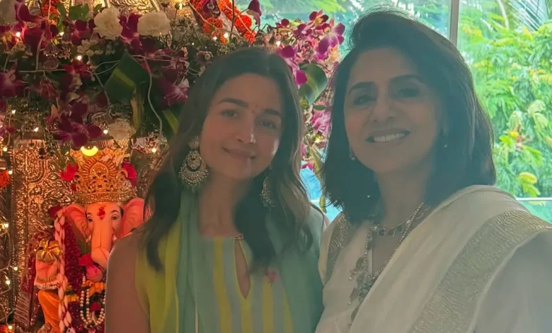 “Love, blessings, modaks”: Alia Bhatt shares Ganesh Utsav moments, poses with Neetu Kapoor