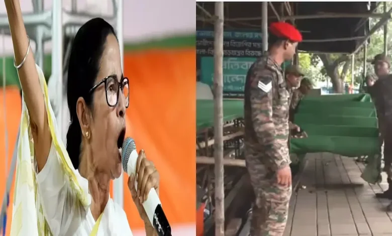 Army Takes Down TMC Protest Stage at Kolkata Maidan; CM Mamata Cries Foul Urges Force to not ‘Play into BJP’s Hands’