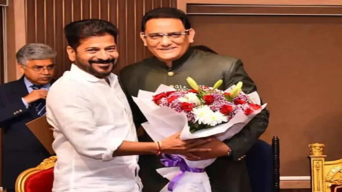 Congress leader and former cricketer Mohammad Azharuddin was sworn in as a minister in Telangana Chief Minister A Revanth Reddy’s cabinet on Friday.