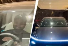 Batting superstar Rohit Sharma turned heads when he arrived at an award show in Mumbai behind the wheel of his brand-new Tesla Model Y.