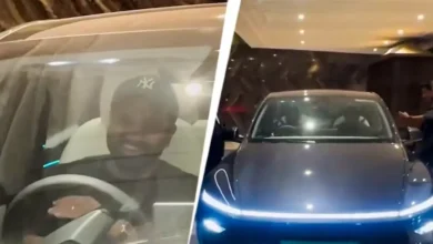 Batting superstar Rohit Sharma turned heads when he arrived at an award show in Mumbai behind the wheel of his brand-new Tesla Model Y.