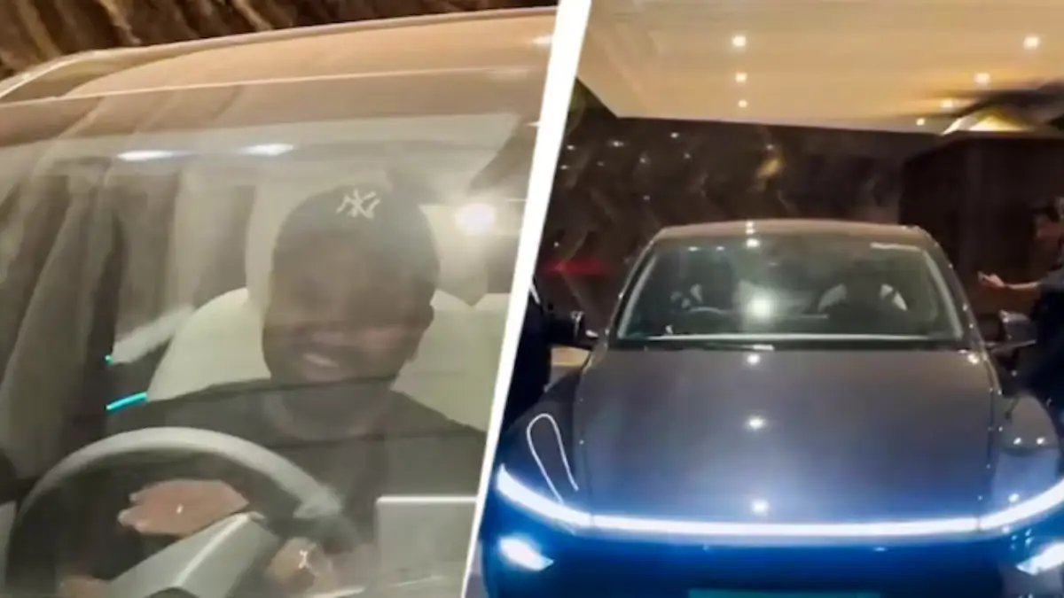 Batting superstar Rohit Sharma turned heads when he arrived at an award show in Mumbai behind the wheel of his brand-new Tesla Model Y.