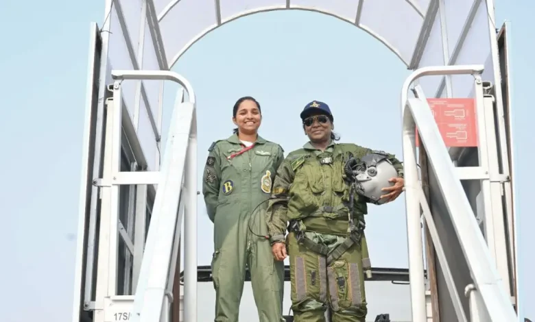 President Droupadi Murmu, after completing a 30-minute sortie in a Rafale fighter jet on Wednesday.