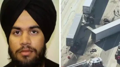 Indian-origin truck driver has been arrested after a deadly collision in Ontario, California, which also left three people dead and at least four others injured.
