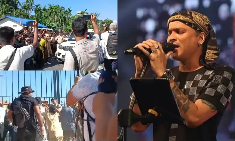 Tension gripped Assam's Baksa district on Wednesday as violent protests broke out outside the District Jail following the arrival of five accused who have been arrested in the death case of legendary singer Zubeen Garg.