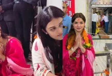Avneet Kaur spotted with Suryakumar Yadav, his wife at Ujjain's Mahakal Temple
