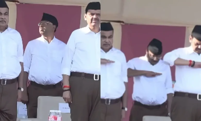 CM Devendra Fadnavis, Union Minister Nitin Gadkari Attend RSS Centenary Wearing Sangh Uniform | VIDEO VIDEO