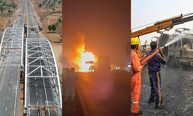 LPG Inferno on Jaipur-Ajmer Highway: Collision Ignites Truck Full of Gas Cylinders