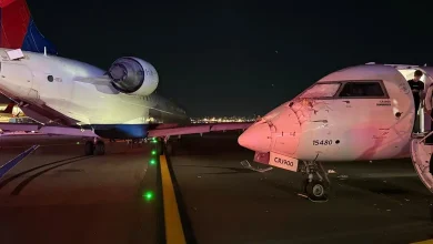 Two Delta planes collide while taxiing; Video shows aircraft's wing detached