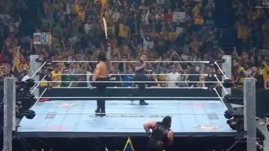 Helicopter Shot: WWE Roman Reigns Stuns Crowd by Striking Bronson Reed With Cricket Bat | Watch Video