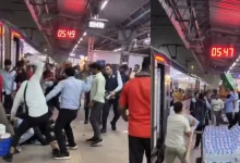 IRCTC Staff Clash on Vande Bharat Platform in Delhi; Viral Video Shows Fight Using Dustbin, Belts, and Punches | WATCH