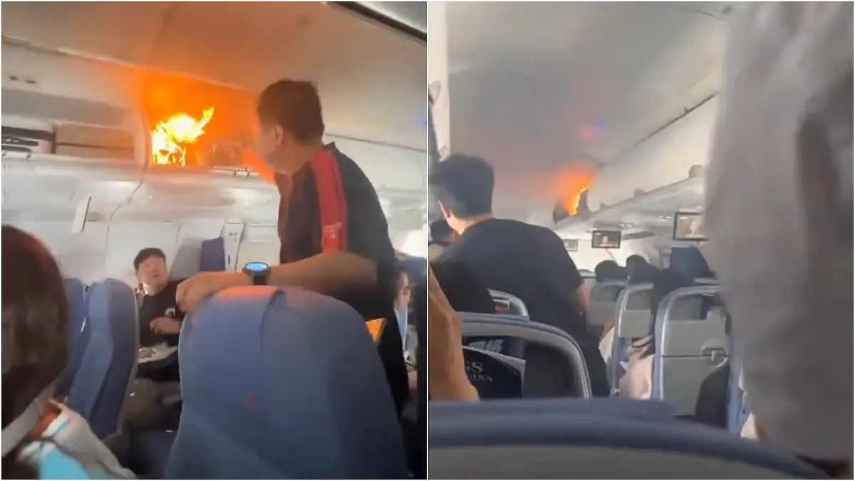 Panic on Air China Flight as Lithium Battery Explodes Mid-Air; Emergency Landing Captured in Scary Video