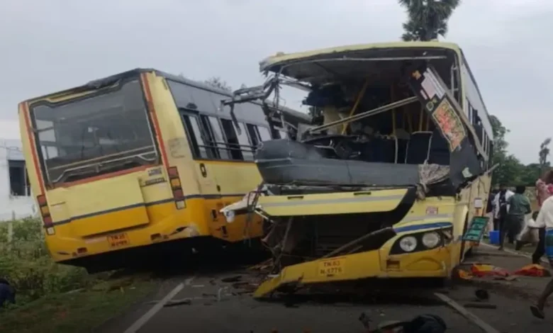 10 Killed, 40 Hurt As Two Government Buses Collide Head-On in Tamil Nadu's Thirupathur