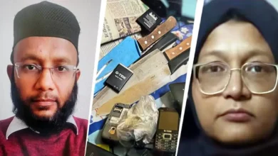 A joint team of the Uttar Pradesh Police and Anti-Terrorism Squad (ATS) recovered six mobile phones, three knives, an international calling card and other digital devices from the house of Parvez Ansari.