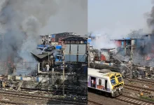 Major Fire Engulfs Dharavi Shanties Near Mahim Station, Halts Harbour Line Services For 3 Hours | Watch