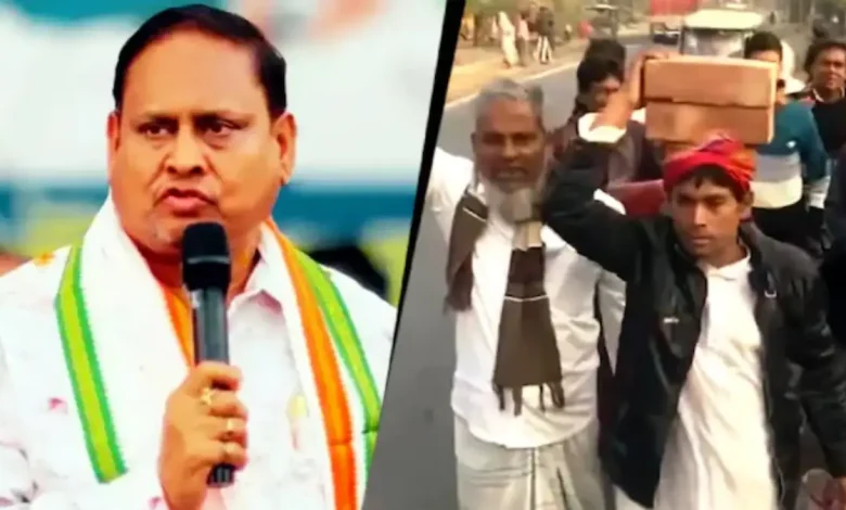 Tension prevailed in Bengal's communally sensitive Murshidabad on Saturday as suspended Trinamool Congress MLA Humayun Kabir laid the foundation stone for a Babri Masjid-style mosque amid tight security.