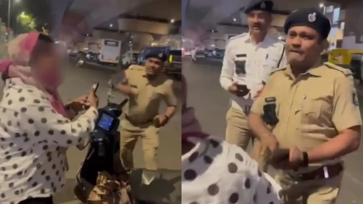 Police officers involved in an incident of beating a vehicle driver.