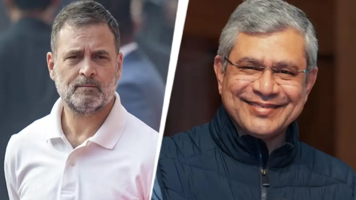 A credit war broke out between Union IT Minister Ashwini Vaishnaw and Congress MP Rahul Gandhi.