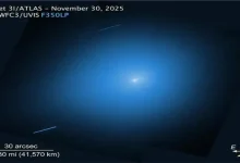 Hubble Captures 3I/ATLAS With 40,000 Km Glowing Halo Around Interstellar Comet