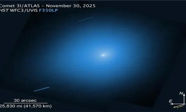 Hubble Captures 3I/ATLAS With 40,000 Km Glowing Halo Around Interstellar Comet
