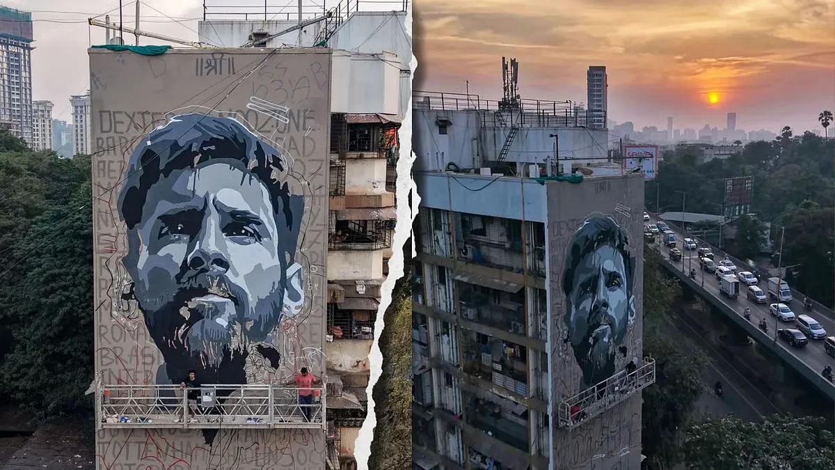 Messi Graffiti Unveiled in Mumbai Ahead of GOAT India Tour 2025 | VIDEO