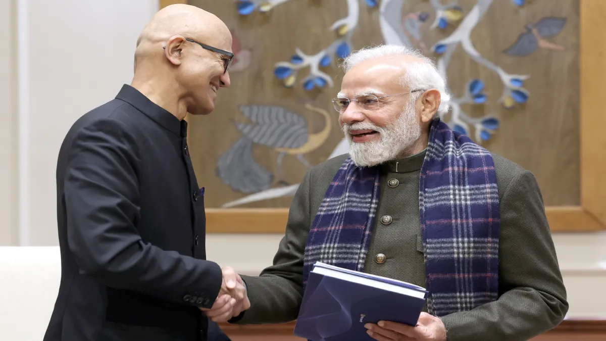 Satya Nadella Commits $17.5 Billion To India's AI-First Future After Meeting PM Modi