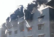Massive Fire Breaks Out Again On 3rd, 5th And 9th Floors Of Raj Textile Market In Surat