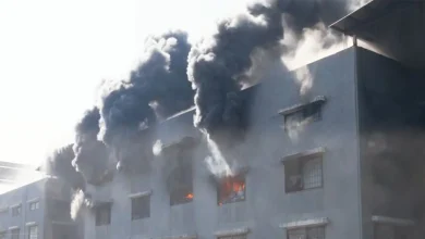 Massive Fire Breaks Out Again On 3rd, 5th And 9th Floors Of Raj Textile Market In Surat