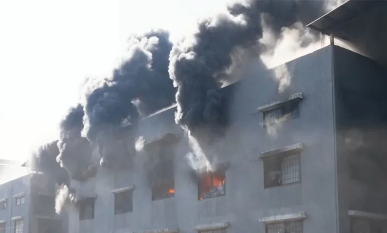 Massive Fire Breaks Out Again On 3rd, 5th And 9th Floors Of Raj Textile Market In Surat