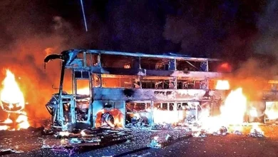 Tragedy on Highway: Three Charred to Death in Fiery Bus-Lorry Collision in Andhra Pradesh's Nandyal District