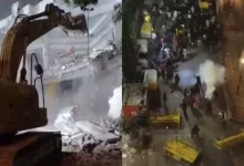 Delhi Police Use Tear Gas as Stone-Pelting Erupts During Pre-Dawn Anti-Encroachment Drive Near Turkman Gate Mosque | VIDEO